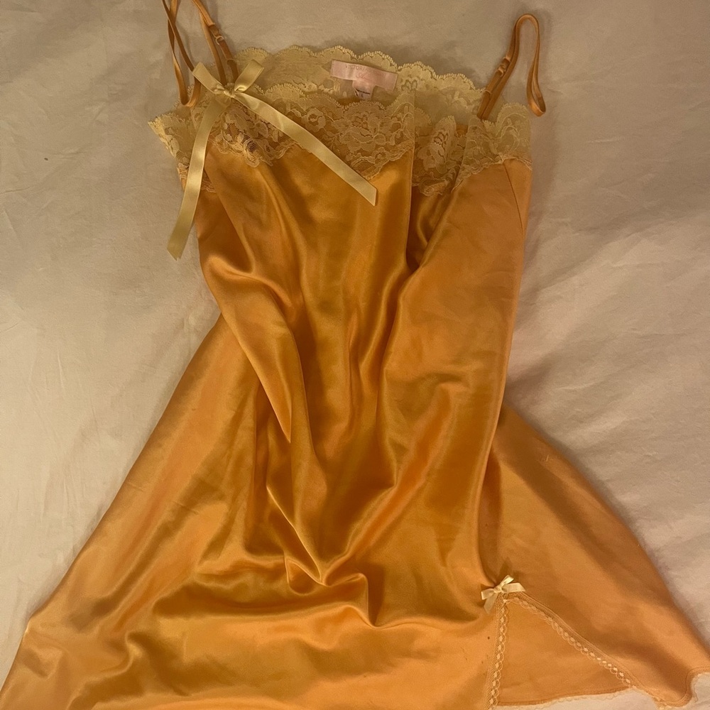 Victoria's Secret Gold Chemise with Spaghetti Straps